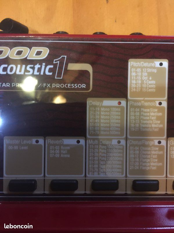 DOD Acoustic 1 guitar preamp fx processor tremolo reverb delay pitch detune.... (image 2)