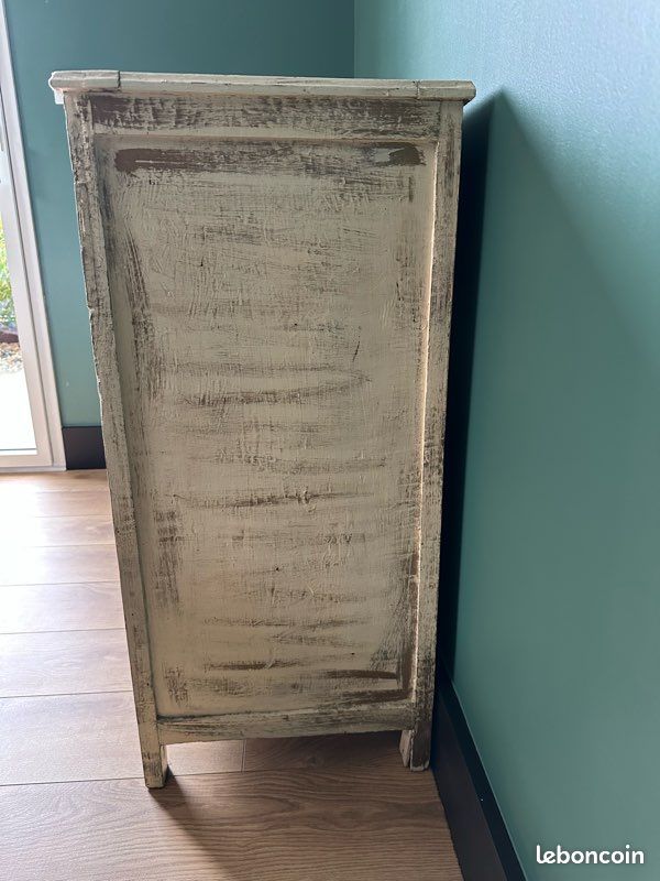 Meuble parisien vintage buffet étroit patiné (image 2)