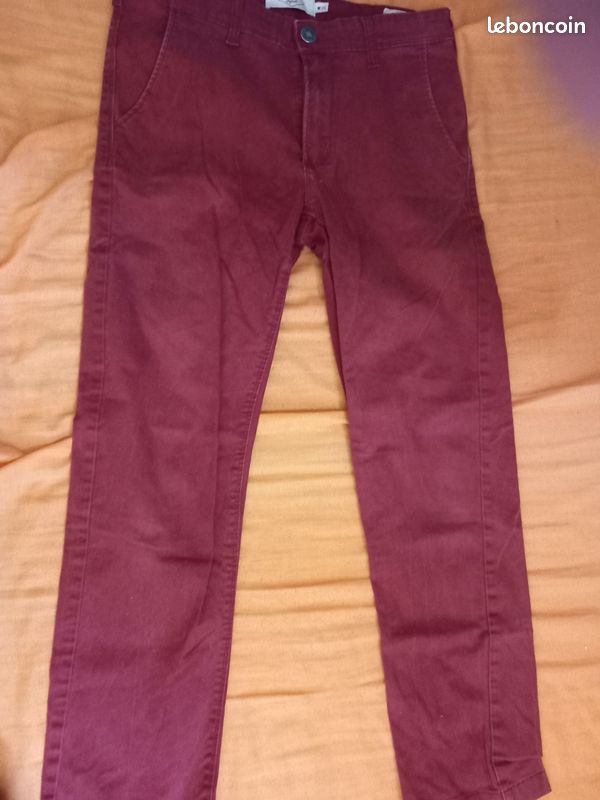 Pantalon bordeau droit (image 1)