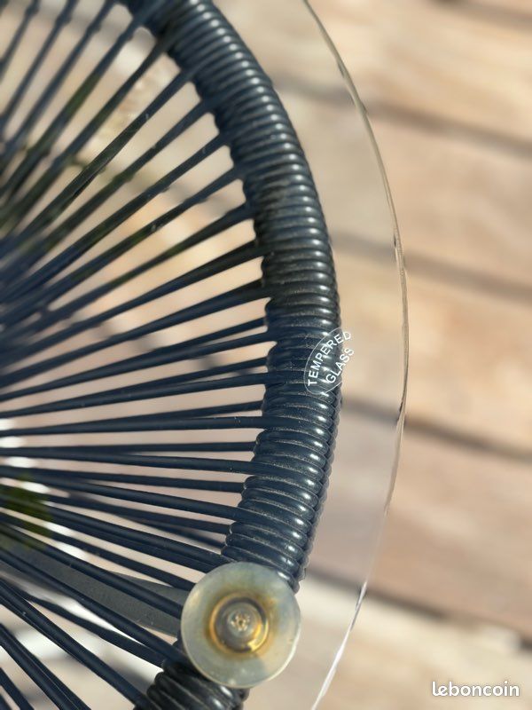 Table d'appoint de jardin Acapulco blanche et noir (image 4)
