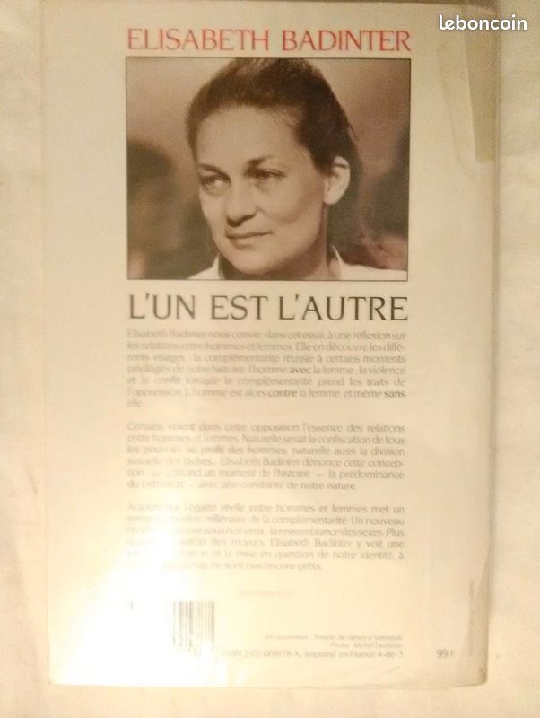 L'un Est L'autre - Des Relations Entre Hommes Et Femmes – Elisabeth Badinter (image 3)