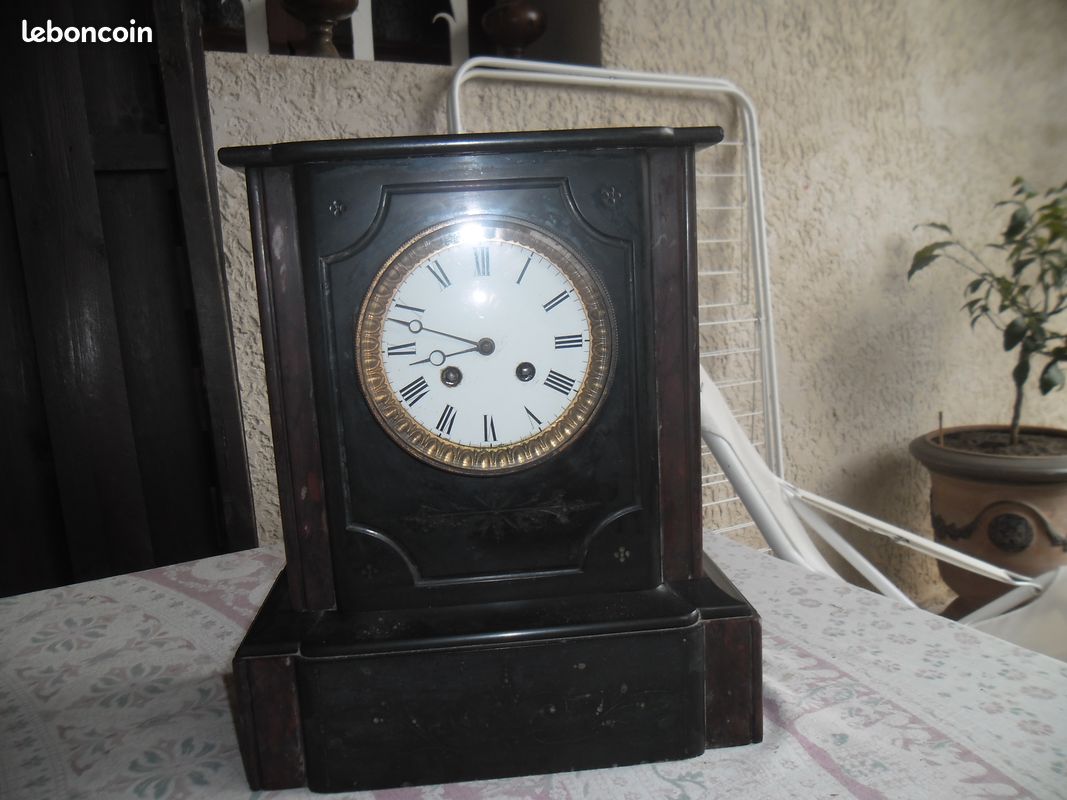 Horloge ancienne marbre noir (image 1)