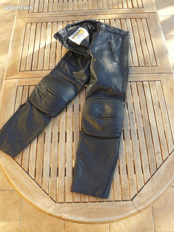 Pantalon Femme Moto Cuir épais souple noir (image 2)