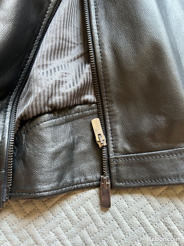 Blouson Hommes ou femmes cuir véritable d’Arienzo Italie Taille 44 / Neuf (image 15)