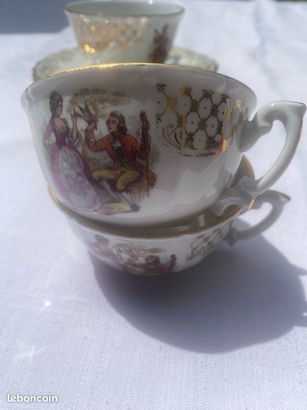 Service de 6 tasses à café en porcelaine de Chauvigny (image 8)