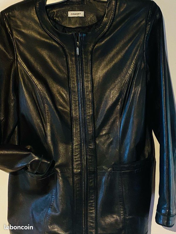 Veste en cuir Damart (image 1)