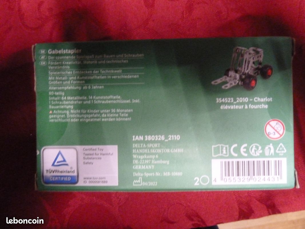 Chariot elevateur a fourche - type meccano - a monter neuf - playtive (image 3)