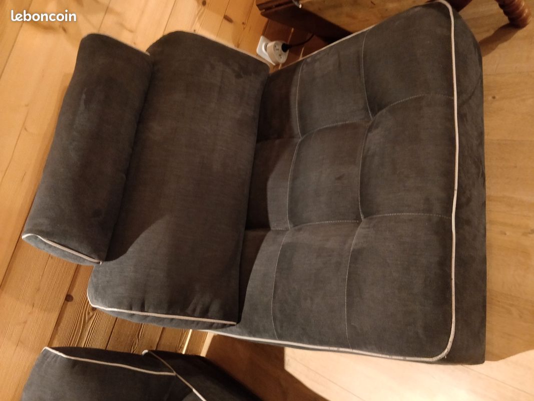 Fauteuil 1 place gris noir (image 5)