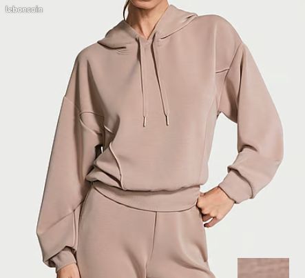 Sweat à Capuche Victoria's Secret PINK - Taille XS, Couleur Rose/bleu, Coupe Loose Fit