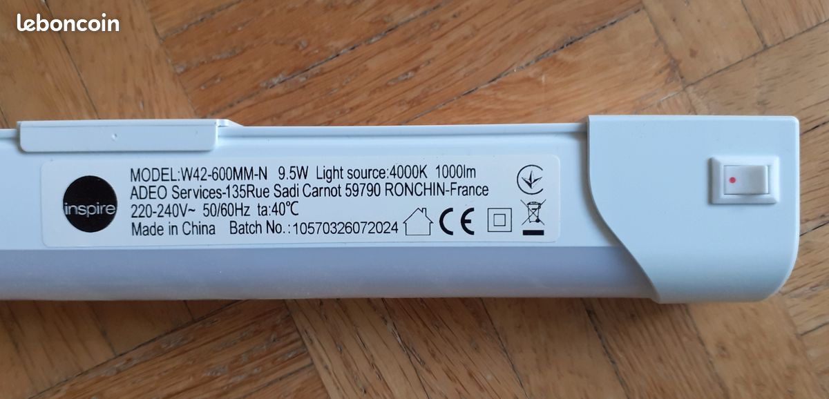 Réglette à led - 60 cm avec interrupteur (image 1)
