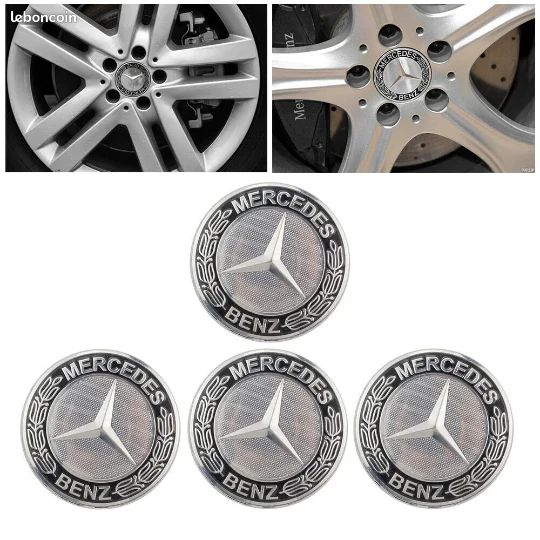 Lot De 4 Cache-moyeux Chromés Pour Benz Et Honda - OD 75 Mm, ID 69,5 Mm, Compatible S300, ML350, S2000