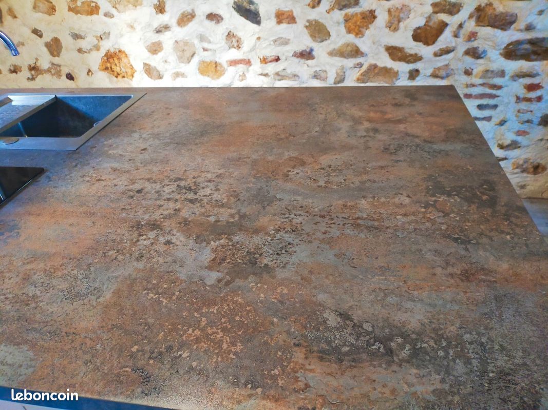 Plan de travail îlot cuisine avec évier et plaque (image 2)