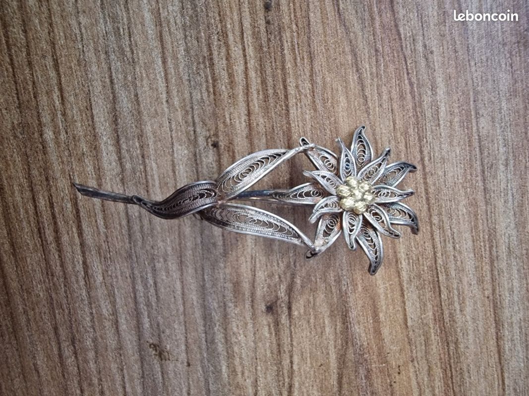 Broche Chatelaine Les Amoureux sertie Vieil Argent