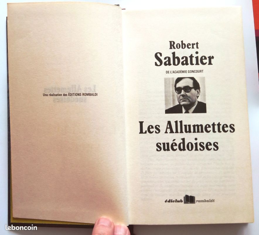 Livre Les Allumettes suédoises (Robert Sabatier) (image 5)