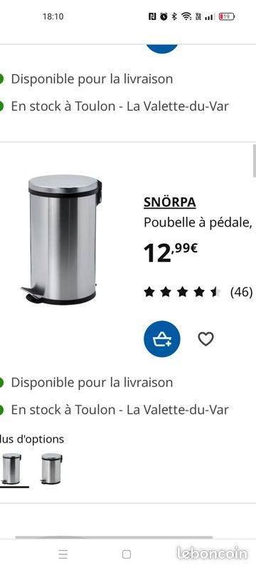 Poubelle 5l Ikea salle de bain (image 2)