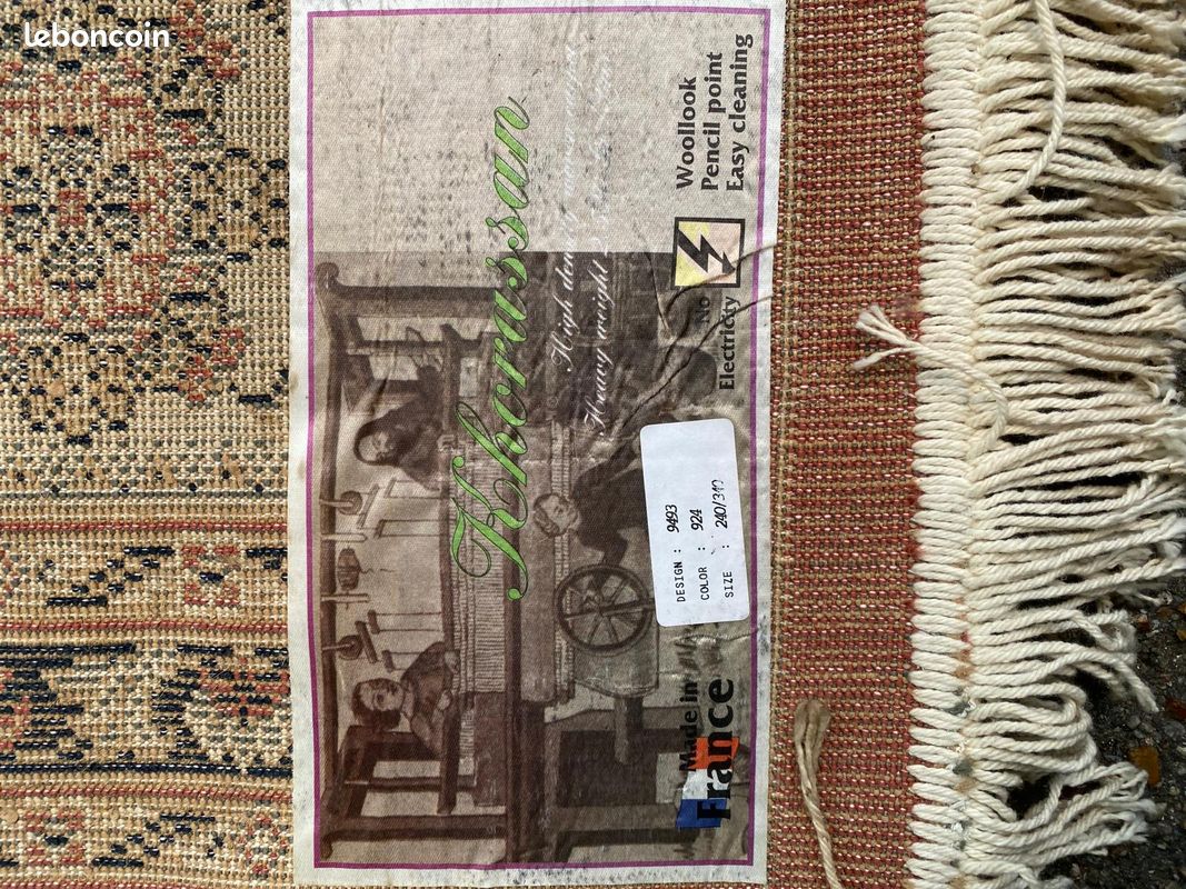Grand tapis persan bordeaux en laine Khorassan 250x350cm (image 4)