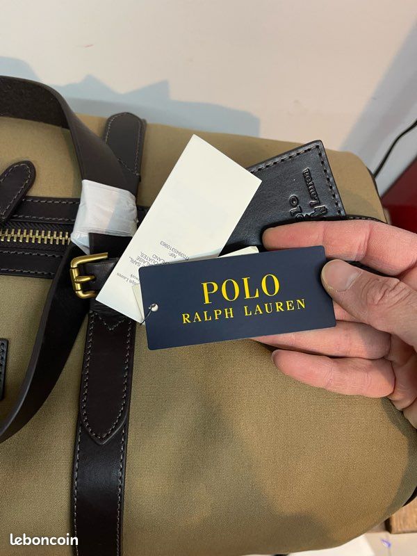 Sac week end polo Ralph Lauren couleur sable camel (image 4)