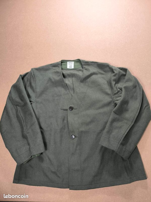 MANTEAU CAPOTE KAKI militaire WW2 Indochine Algérie commando du 43 RI