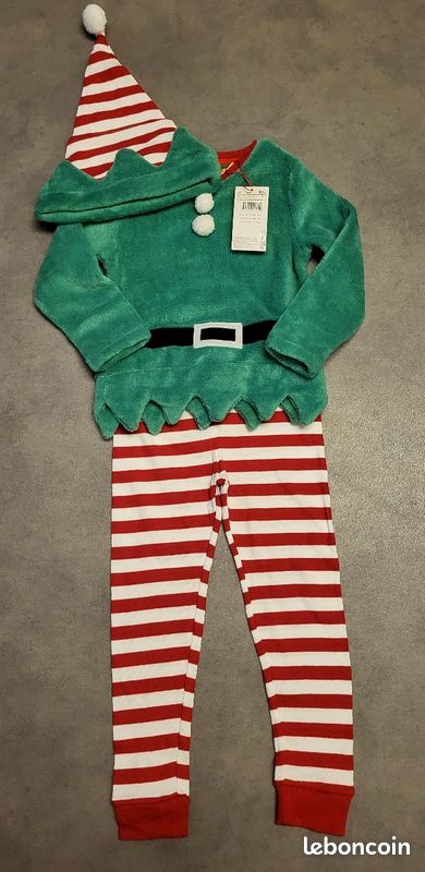 Pyjama lutin de Noël ans garçon Orchestra neuf avec étiquette