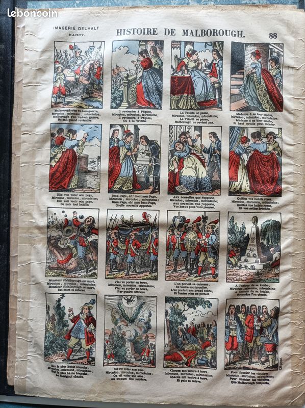 Images d'Epinal - Histoire de Malborough - Delhalt imprimeur - Nancy - 1872-1892 (image 1)