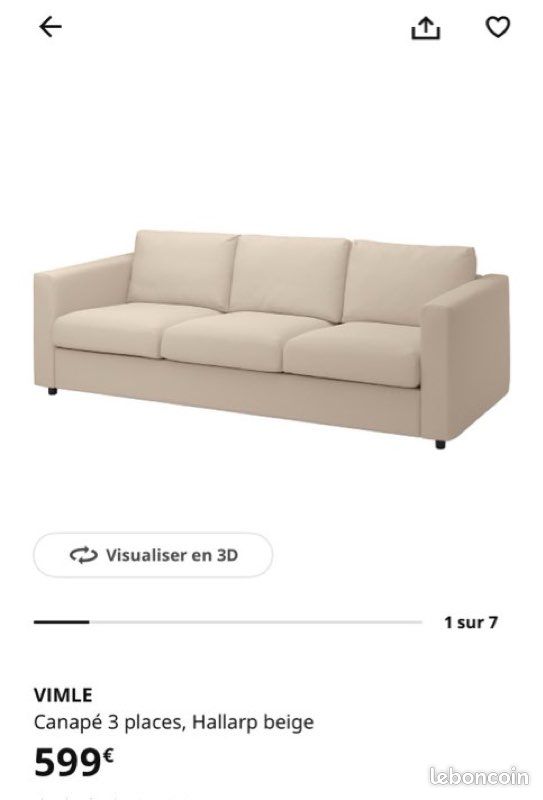 Canapé beige VIMLE IKEA (image 5)