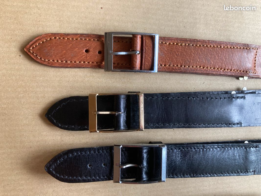 Bracelets Montres Cuir De Vachette Qualité Supérieure, Couture Ton Sur Ton Bordeaux 59620