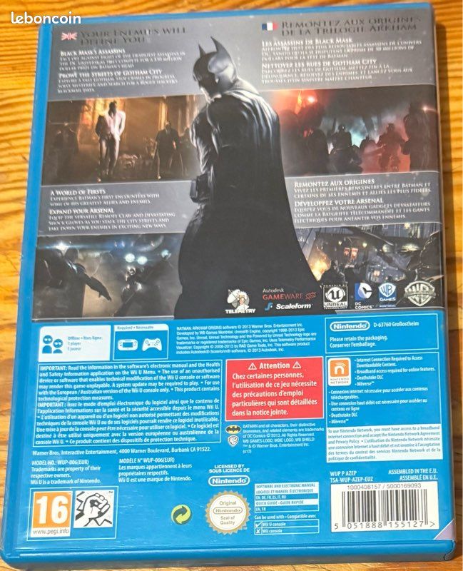 Jeu Wii.u, BATMAN ARKHAM ORIGINS (image 2)