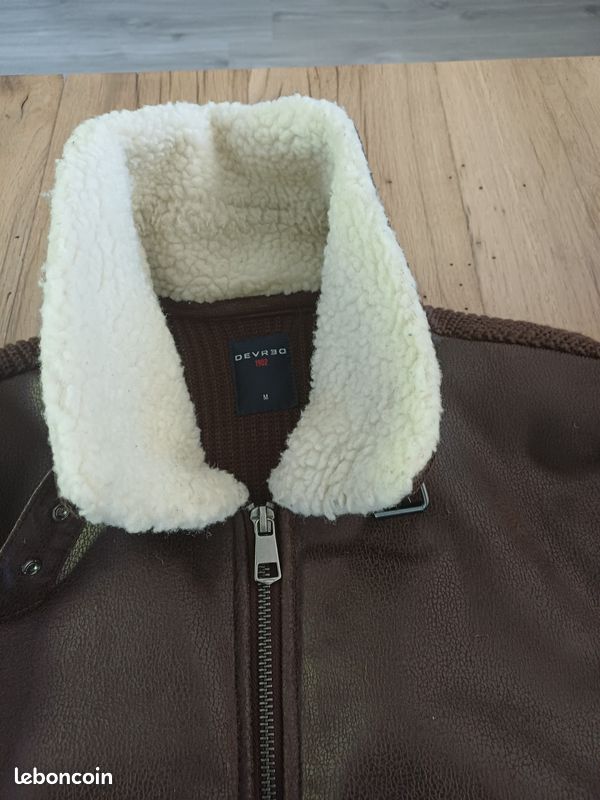 Blouson laine et cuir Devred (image 2)
