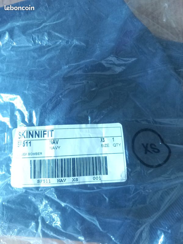 Bombers gilet sweat à fermeture éclair bleu marine - neuf - XS - SV91 (image 4)