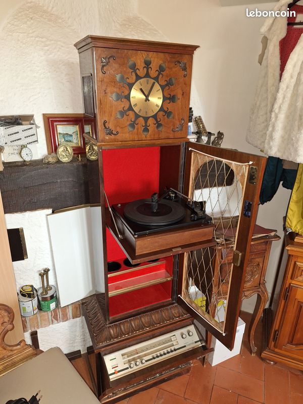 Meuble horloge phonographe bar radio (image 2)
