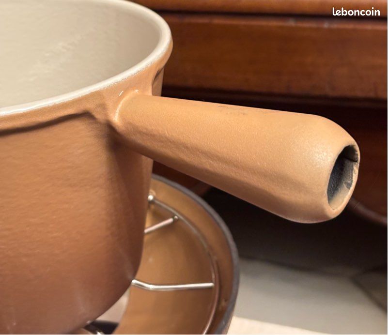 Caquelon à Fondue Le Creuset Fonte + 6 Fourchettes - Vintage
