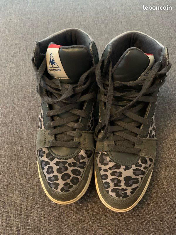 Baskets montantes motifs Léopard Le coq sportif Chaussures