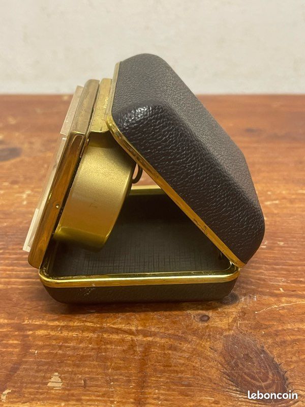 Vintage Timemaster Cadran Lite Voyage Radio-Réveil Doré Étui