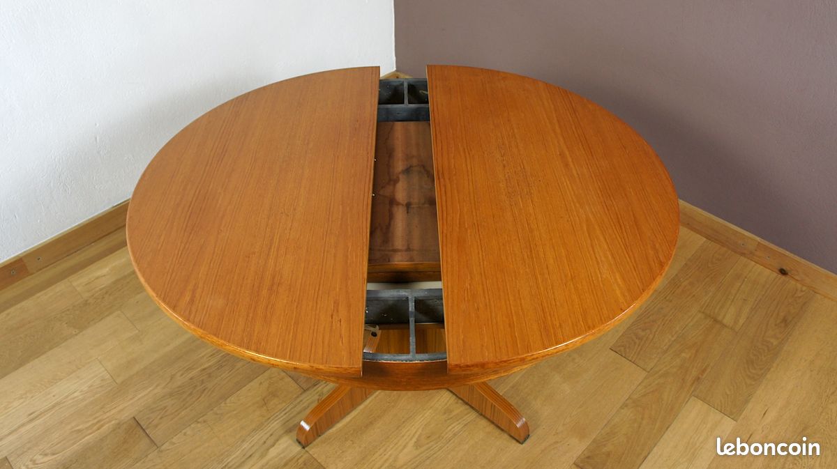 Table de Salle à Manger Ronde & Pied Central Vintage 1960 (image 6)