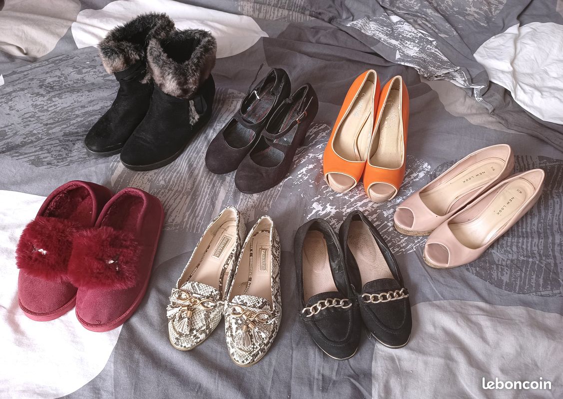 Escarpins à Plateforme Dorés - Taille 36, Faux Cuir, Talons Hauts - Neufs Avec Emballage, Sans Marque
