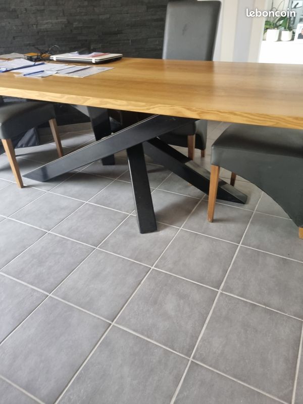 Table bois métal salle à manger (image 1)