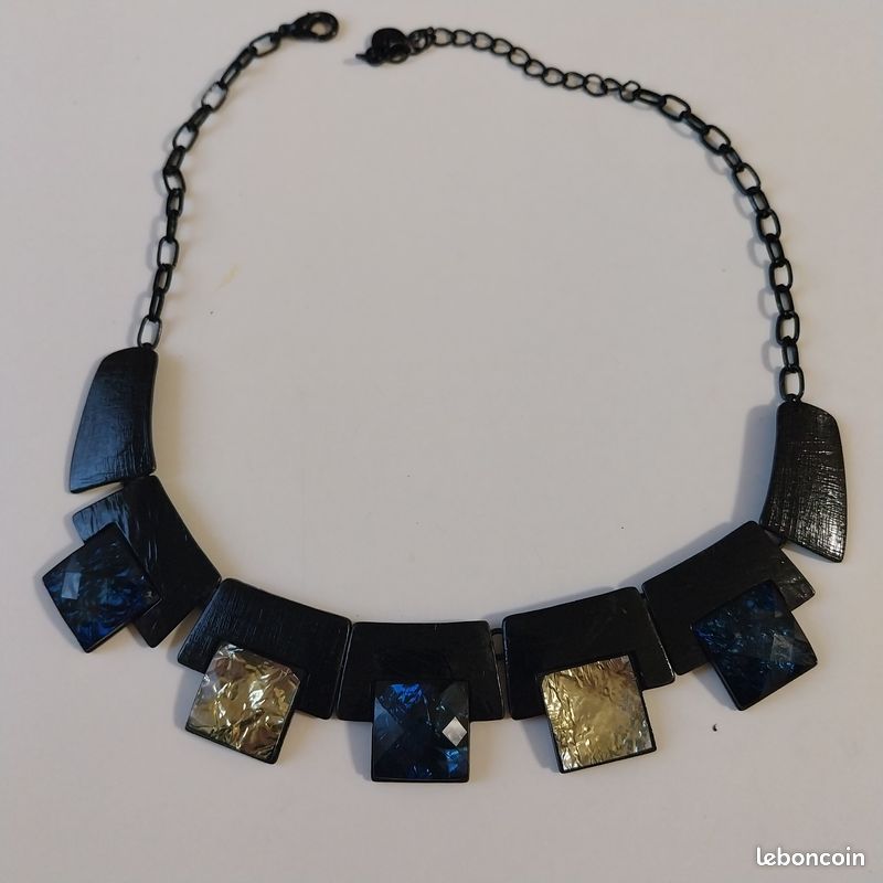 Collier Fantaisie Perles Acrylique Beige - Bijou Femme (Neuf Sans Emballage)