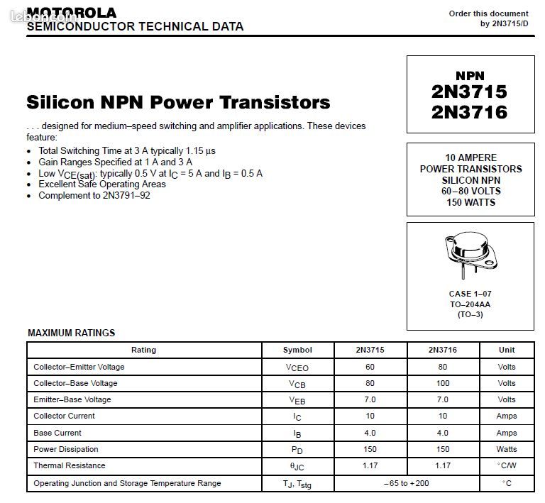 2 transistors complémentaires 2N3715-2N3790 (image 3)