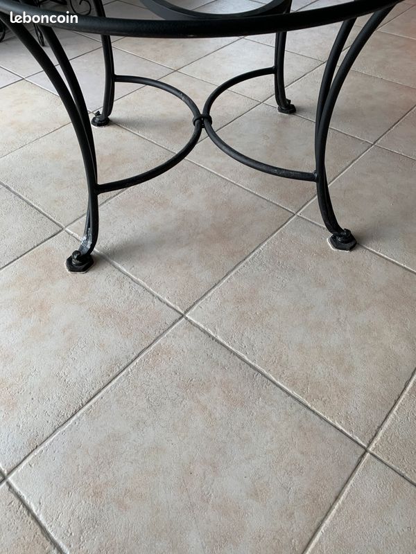 Table fer forgé support verre (image 2)