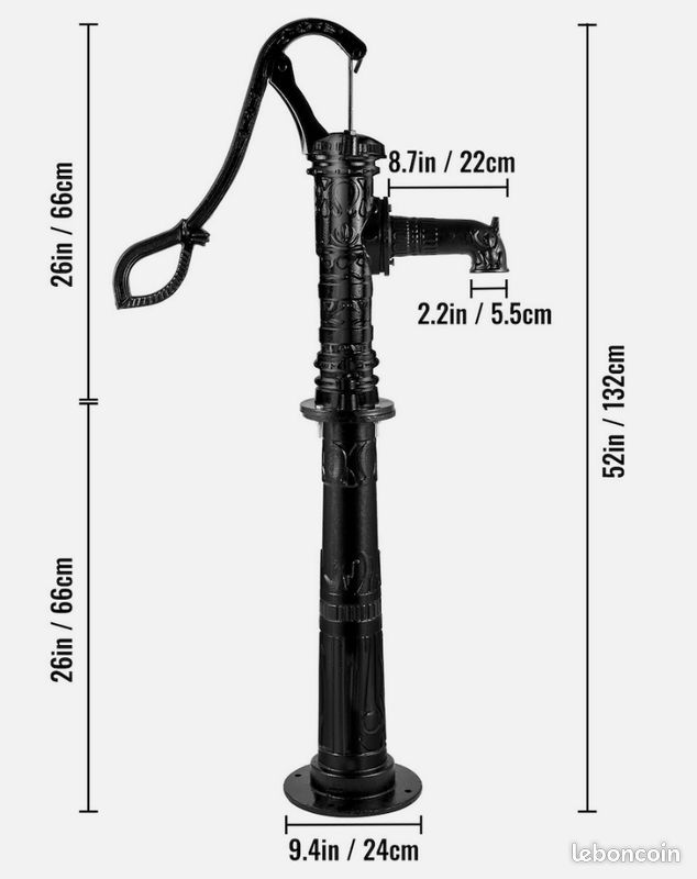 Pompe à Eau Manuelle Fonte - 135cm (maxi 6m) - Neuf – Livraison comprise ⭐ ⭐ ⭐ (image 2)