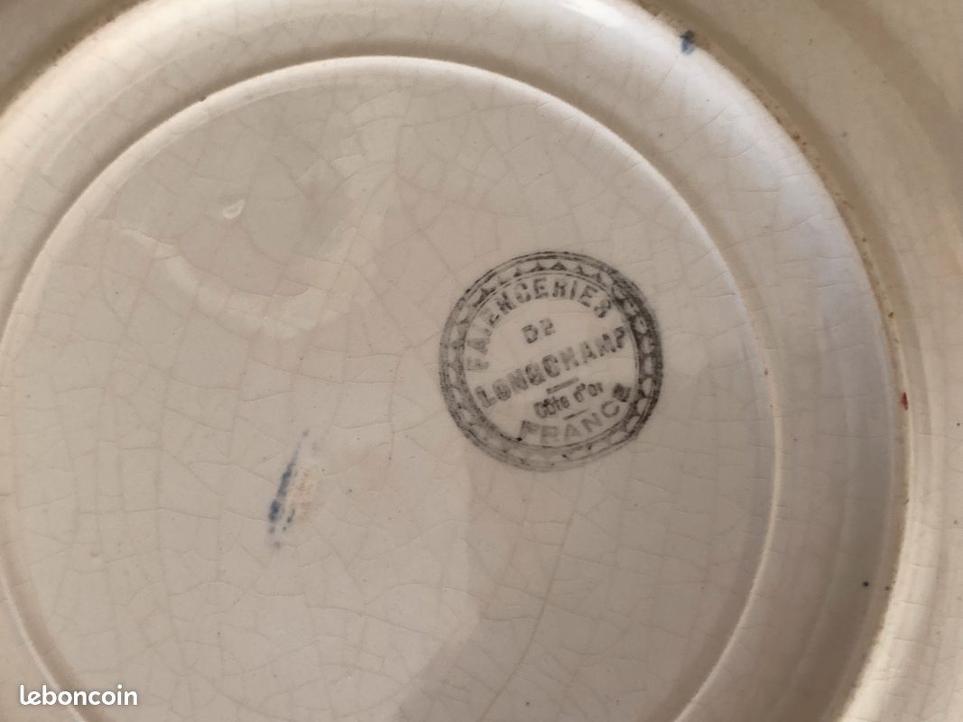 Lot de 4 assiettes plates vintage faïence de LONGCHAMP (image 6)