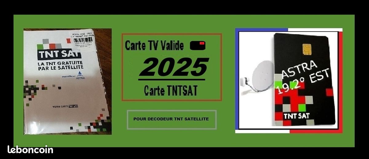 Carte TNT Sat Officielle - Valable 4 Ans - Pour Décodeur Satellite Astra 19.2°E