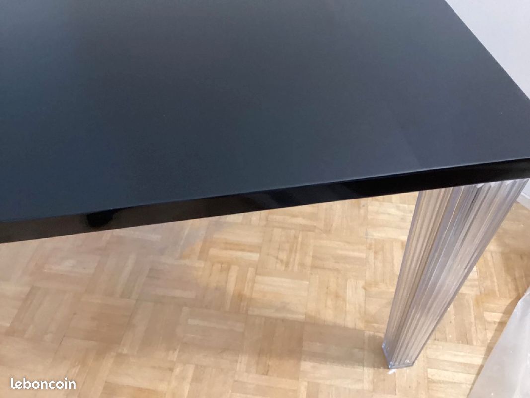 Table rectangulaire style kartelldimensions 190cmx90cm plateau verre noir (image 3)