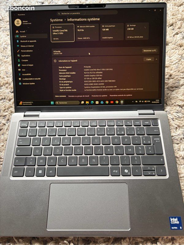 Pc portable dell Latitude 7350 (image 1)