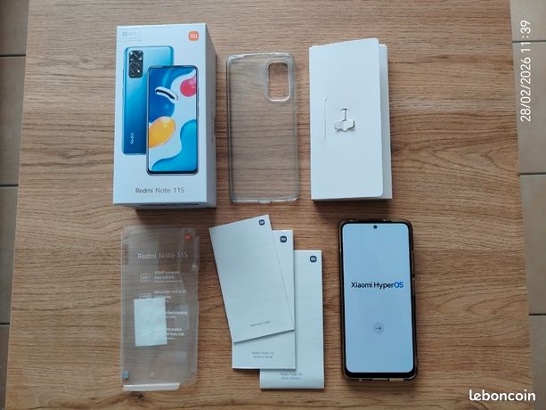 Téléphone Xiaomi Redmi Note 11S Bleu Bloqué - Pour Pièces, S'allume, Stockage 64 Go