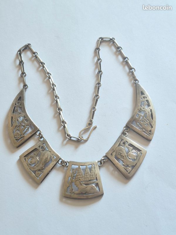 Collier égyptien en argent massif (image 4)