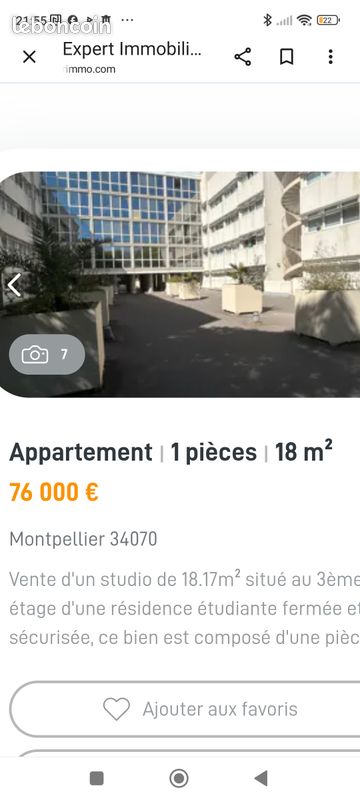 Appartement 1 pièce 18 m² · à Montpellier · 18 m² · 76 000 €