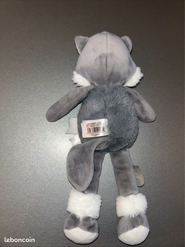 Doudou Peluche Little Fox Renard Loup Blanc Gris P'tit Bisou ptit Bisou (image 3)
