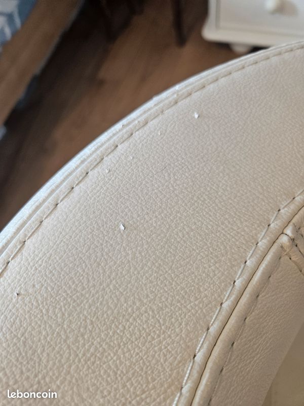 Fauteuil cuir blanc cabriolet (image 4)