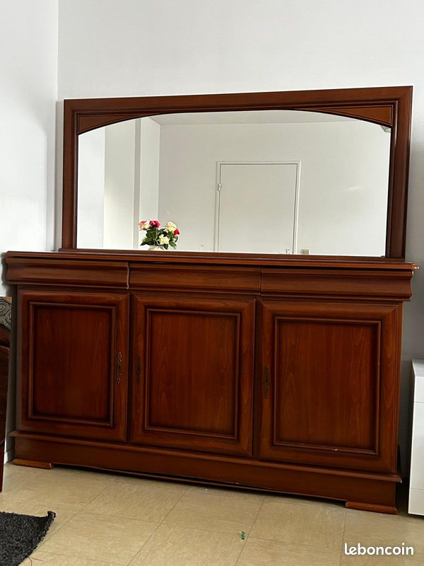 Buffet bois massif avec miroir (image 1)